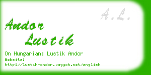 andor lustik business card